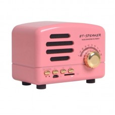 FT-BT01 5W Retro Bluetooth Speaker Mini Speaker BT-Speaker Multimedia Radio Creative Gift (Pink)