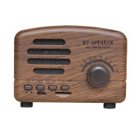 FT-BT01 5W Retro Bluetooth Speaker Mini Speaker BT-Speaker Multimedia Radio Gift (Wood Grain)