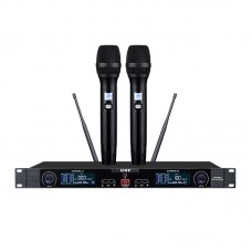 TZT U608 Professional Wireless Microphone System UHF Microphone Wireless System w/ Two Handheld Mics