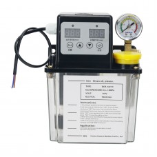 1L 110V Automatic Lubrication Pump Dual Display & Pressure Gauge for CNC Machines & Oil Pump Lathes