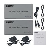 4K HDMI+USB Extender 120M 1080P HD No Delay Support USB KVM Extending Control with HDMI Loop Output