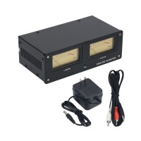 Black MIC-73 Voice Control Square Analog VU Meter Wire-free with Aluminum Alloy Panel and LED Warm Backlight