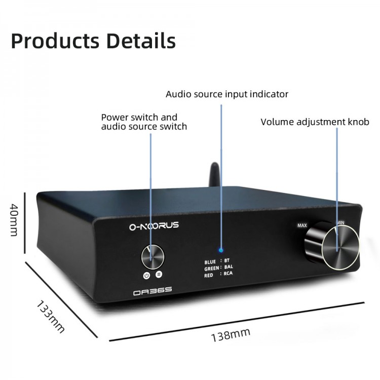 O-NOORUS OA36S 80Wx2 Digital Power Amplifier Power Amp Class D