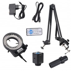 HY-5199 56 LED Ring Light Version 4K 1080P HDMI Industrial Video Microscope Camera 130X Zoom for Cellphone Maintenance