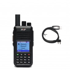 TYT MD-UV380 5W 5KM VHF UHF DMR Transceiver Walkie Talkie Handheld Transceiver w/ Programming Cable