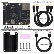 X635 Expansion Board Carrier Board with C235 Heatsink HDMI to CSI-2 for CM4 M.2 NVME SATA SSD for Raspberry Pi
