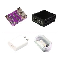 CM4 Dual Ethernet Expansion Board with 5mm Heat Sink and 5V/3A Power Adapter RTC FAN USB2.0 for Raspberry Pi CM4 Core Board