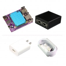 CM4 Dual Ethernet Expansion Board with 11mm Heat Sink and 5V/3A Power Adapter RTC FAN USB2.0 for Raspberry Pi CM4 Core Board