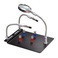 TE-804 Soldering Station PCB Holder Welding Fixture with Two Flexible Magnetic Arms and Magnifier