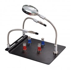 TE-804 Soldering Station PCB Holder Welding Fixture with Two Flexible Magnetic Arms and Magnifier