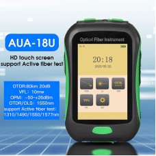 0 - 80KM 1550nm AUA-18U UPC Port Rechargeable OTDR Optical Time Domain Reflectometer with 3.5-inch HD Touch Screen