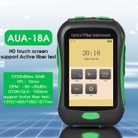 0 - 80KM 1550nm AUA-18A APC Port Rechargeable OTDR Optical Time Domain Reflectometer with 3.5-inch HD Touch Screen
