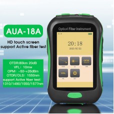 0 - 80KM 1550nm AUA-18A APC Port Rechargeable OTDR Optical Time Domain Reflectometer with 3.5-inch HD Touch Screen