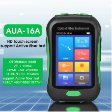 0 - 80KM 1550nm AUA-16A APC Port Rechargeable OTDR Optical Time Domain Reflectometer with 3.5-inch HD Touch Screen