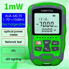 -70 ~ +10dBm AUA-MC70 1MW 4 in 1 Mini OPM Rechargeable Optical Power Meter Red Light Integrated Machine