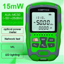 -50 ~ +26dBm AUA-MC50 15MW 4 in 1 Mini OPM Rechargeable Optical Power Meter Red Light Integrated Machine