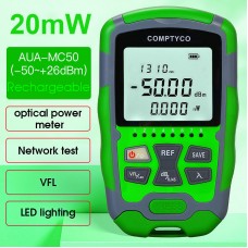 -50 ~ +26dBm AUA-MC50 20MW 4 in 1 Mini OPM Rechargeable Optical Power Meter Red Light Integrated Machine