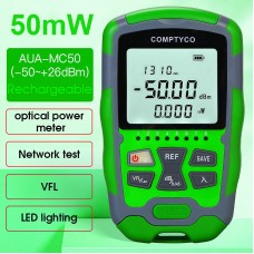 -50 ~ +26dBm AUA-MC50 50MW 4 in 1 Mini OPM Rechargeable Optical Power Meter Red Light Integrated Machine