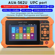 1625nm AUA562U UPC Port OTDR Optical Time Domain Reflectometer Support Active Fiber Test 4.3-inch Touch Screen