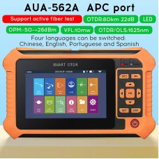 1625nm AUA562A APC Port OTDR Optical Time Domain Reflectometer Support Active Fiber Test 4.3-inch Touch Screen