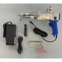 Dark Blue Handheld Tufting Machine Electric Carpet Tufting Gun w/ Gear Cover for Loop Pile Cut Pile