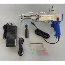 Dark Blue Handheld Tufting Machine Electric Carpet Tufting Gun w/ Gear Cover for Loop Pile Cut Pile