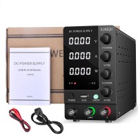 SPS-C3010 220V 4-Digit DC Power Supply 30V 10A Adjustable Power Supply (Black) with Output Switch