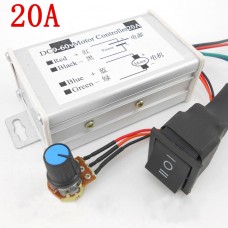 DC Motor Controller DC9 - 60V 20A PWM Speed Regulator for Brushed DC Motor with Forward and Reverse Switch