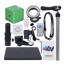 HY-6210-10A 4K USB HDMI Digital Video Monocular Microscope Industrial Camera 180X C-Mount Soldering Phone Repair Tool