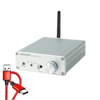 Silvery Power Amplifier HiFi Bluetooth Receiver ES9038 DAC Audio Decoder Support for APTX-HD and LDAC
