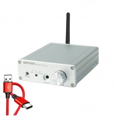 Silvery Power Amplifier HiFi Bluetooth Receiver ES9038 DAC Audio Decoder Support for APTX-HD and LDAC