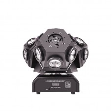 Three Heads LED Full Color 18 Light Beam Rotating Moving Light for KTV/Bar/Stage Light Control (with laser light)