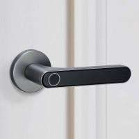 Gray Fingerprint Door Lock Smart Lock Biometric Door Lock with Handle for Home Apartment Hotel