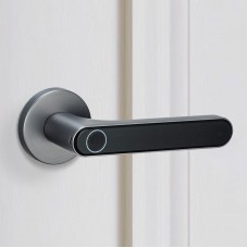 Gray Fingerprint Door Lock Smart Lock Biometric Door Lock with Handle for Home Apartment Hotel