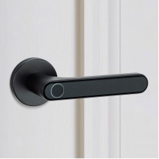 Black Fingerprint Door Lock Smart Lock Biometric Door Lock with Handle for Home Apartment Hotel