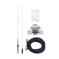 Mobile Radio Antenna High-Gain VHF UHF Antenna w/ Antenna Bracket for Mobile Radio Transceiver