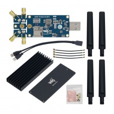 USB TO M.2 B KEY 3/4/5G Module DONGLE Expansion Board with Quad Antenna and Aluminum Alloy Heatsink