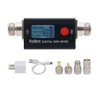 HamGeek HG106B 80MHz-999MHz Digital SWR Meter SWR Power Meter below 120W w/ Data Cable and Adapters