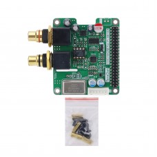 SPXO Crystal Oscillator and RJ-255BKPLG Base DAC ES9018K2M I2S Digital Audio Player Expansion Board for Raspberry Pi 4B