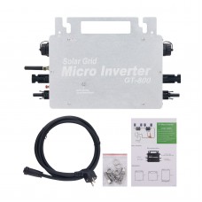 GT-800W Silver Solar Grid Micro Inverter IP66 Waterproof Solar Inverter Enables Phone APP Monitoring