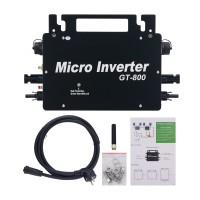 GT-800W Black Solar Grid Micro Inverter IP66 Waterproof Solar Inverter Enables Phone APP Monitoring