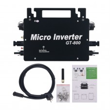 GT-800W Black Solar Grid Micro Inverter IP66 Waterproof Solar Inverter Enables Phone APP Monitoring