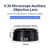 0.3X 0745 Barlow Lens Industrial Microscope Camera Objective Lens for XDS-10A 120X/180X/300X Lens
