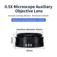 0.5X 0745 Barlow Lens Industrial Microscope Camera Objective Lens for XDS-10A 120X/180X/300X Lens