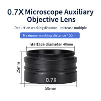 0.7X 0745 Barlow Lens Industrial Microscope Camera Objective Lens for XDS-10A 120X/180X/300X Lens