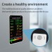 6-in-1 Air Quality Detector Wall Mounted Air Quality Monitor (White) for PM2.5 PM10 CO CO2 HCHO TVOC