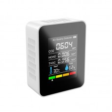 PG-L58 5-in-1 Air Quality Detector Air Quality Monitor White for CO2 HCHO TVOC Temperature Humidity
