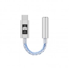 JCALLY JM6E Blue Digital Type-C Audio Adapter Cable with 44.1/48/96/192/284kHz Sampling Rate Indicator