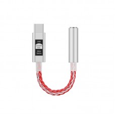 JCALLY JM6E Red Digital Type-C Audio Adapter Cable with 44.1/48/96/192/284kHz Sampling Rate Indicator