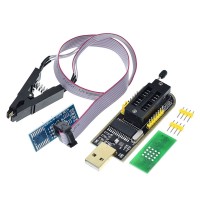 CH341A USB Programmer BIOS Programmer Flasher Kit with Test Clip Adapter for 24 25 Series Chips